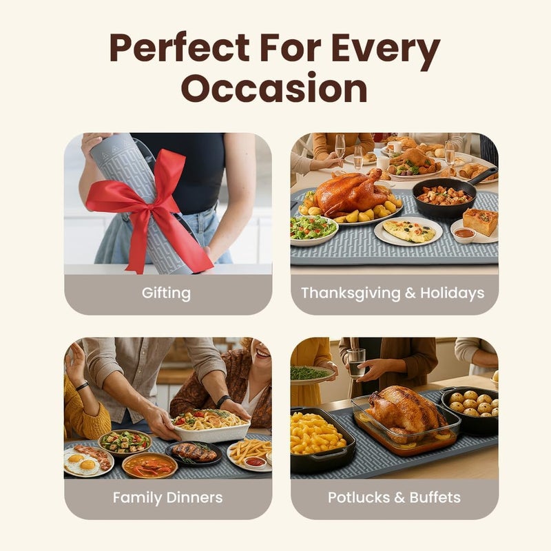 Plateful Warming Mat for Food - Food Warming Mat for Buffets Party, Electric Heating Trays/Pad Warmer for Countertop, Warm Tray to Keep Plates Hot for Kitchen, Party - Image 2